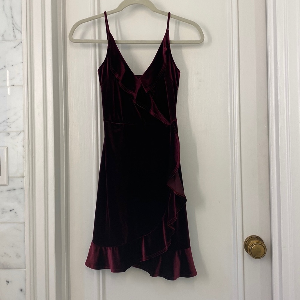 Aqua Velvet maroon dress, perfect condition.